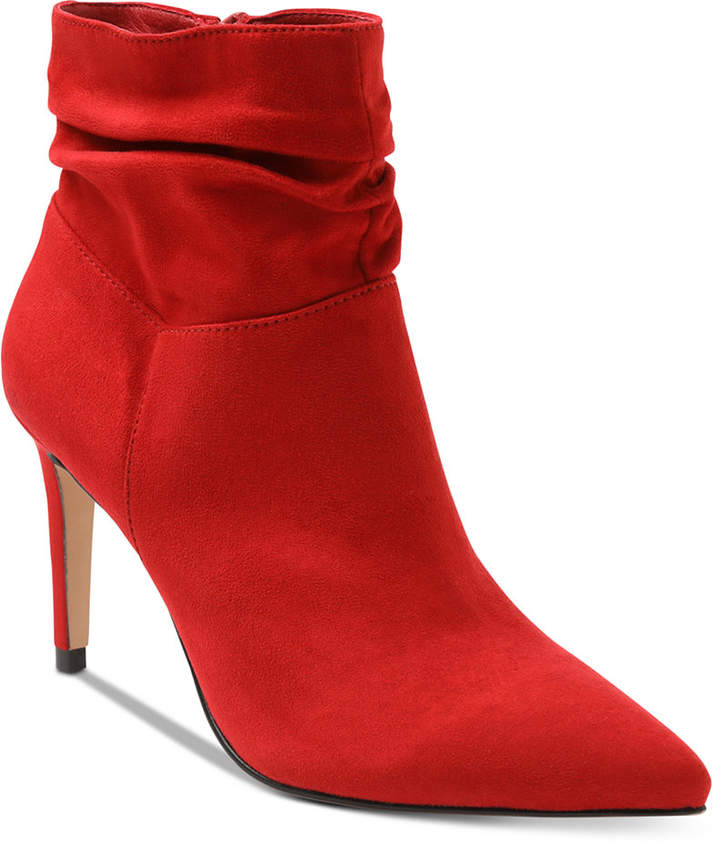 Xoxo Women's Taniah Pointed Toe Ankle Boots Red Size 8