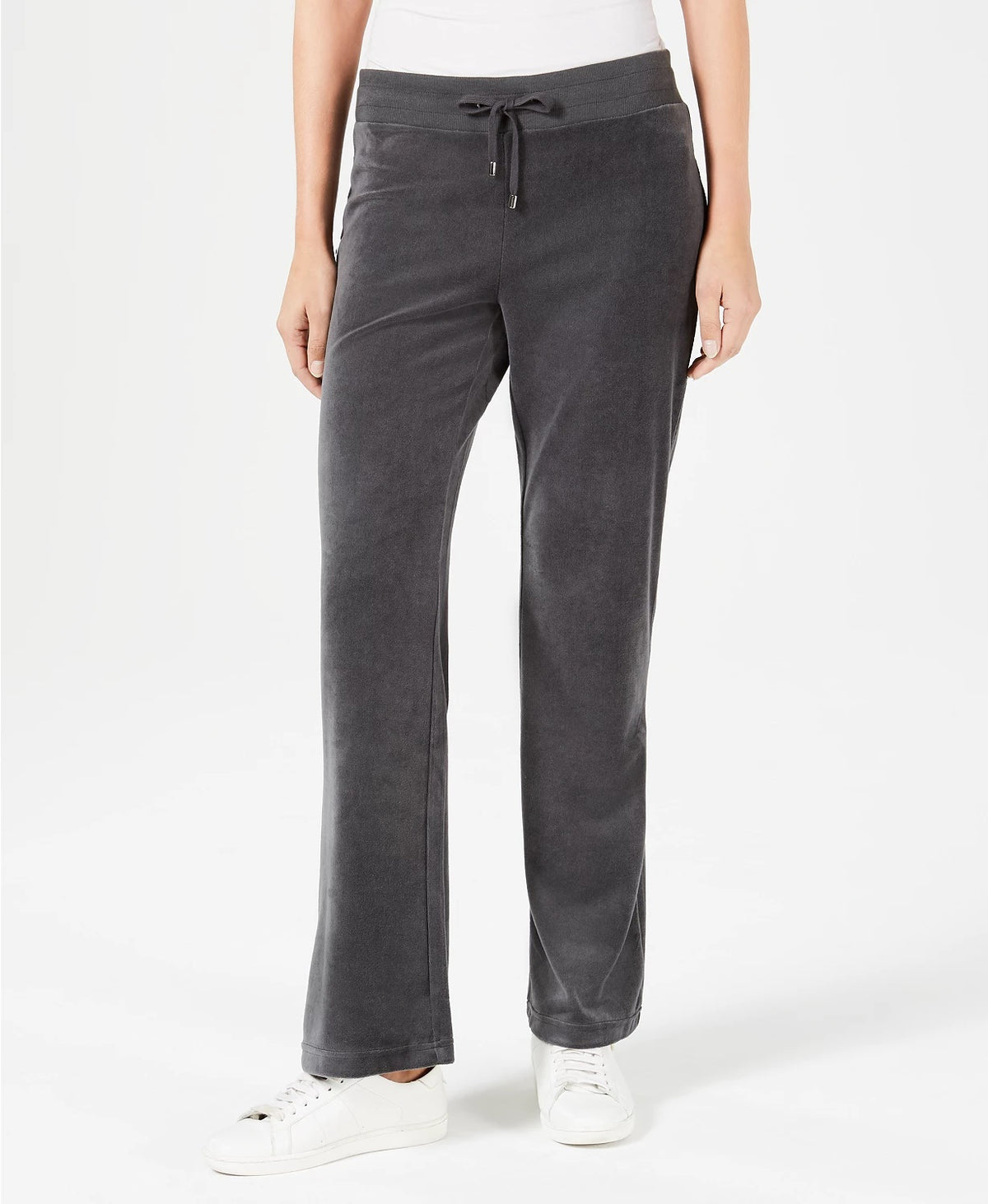 Charter Club Women's Velour Pull-On Pants Gray Size XX-Large