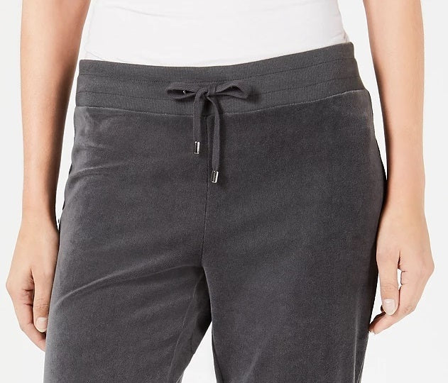 Charter Club Women's Velour Pull-On Pants Gray Size XX-Large