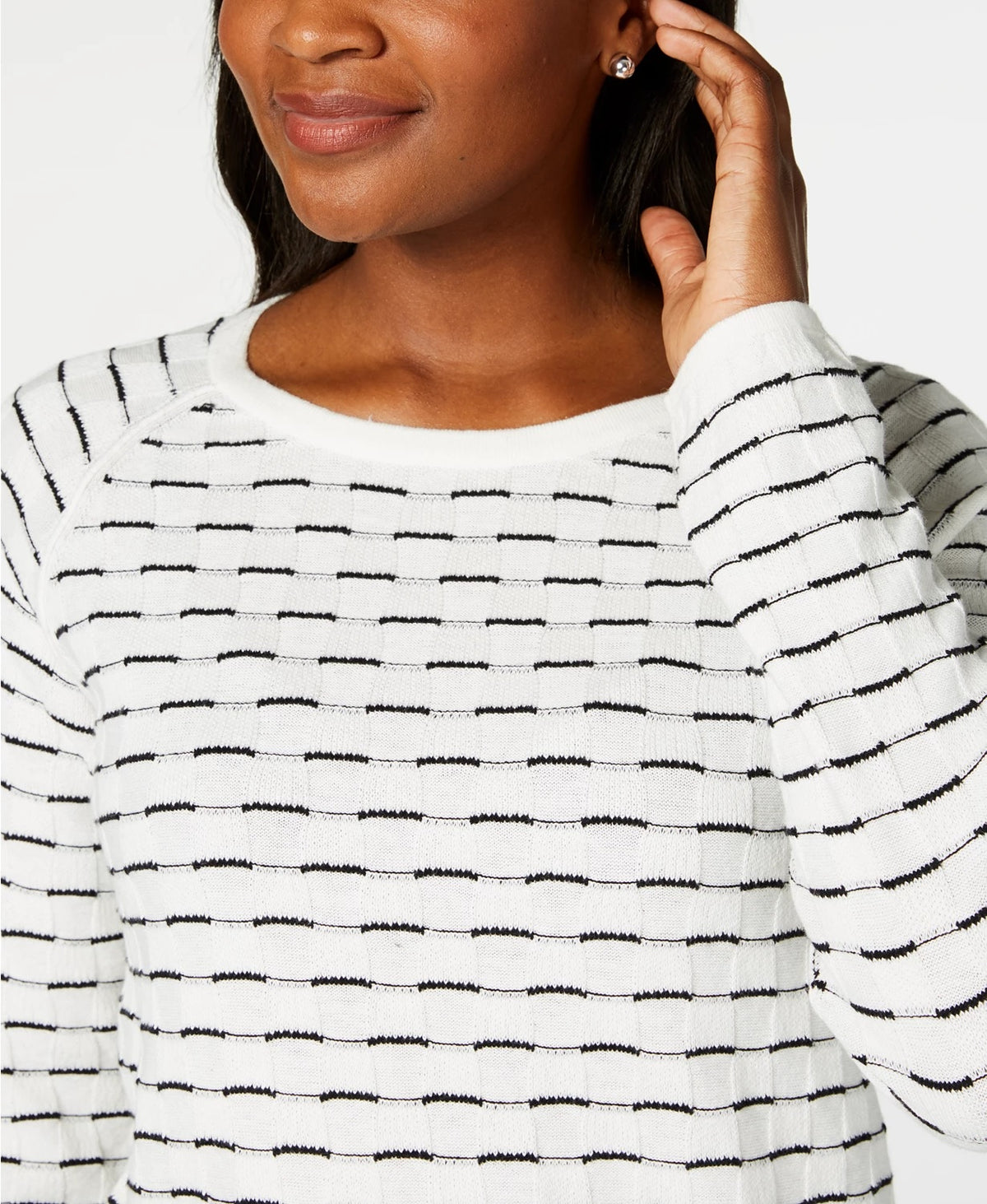 Karen Scott Women's Textured Sweater White Size XX-Large