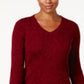 Karen Scott Women's Cotton V-Neck Sweater Red Size X-Large