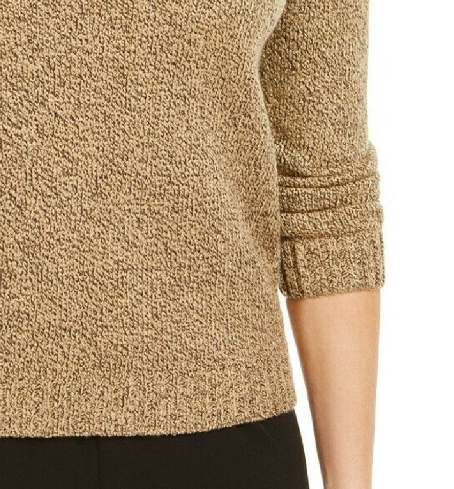 Karen Scott Women's Point Collar Sweater Chestnut Brown Size Petite M