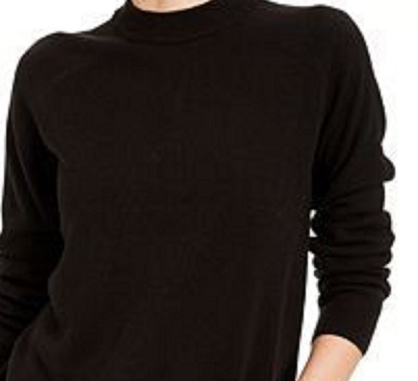 Karen Scott Women's Zip-Back Mock-Neck Sweater Black Size Extra Large