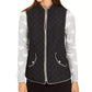 Charter Club Women's Quilted Stand-Collar Vest Black Size Extra Small