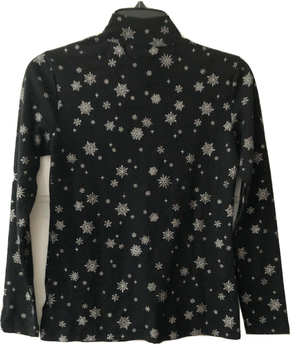Karen Scott Women's Snowy Glory Mock Neck Top Black Size Petite Small