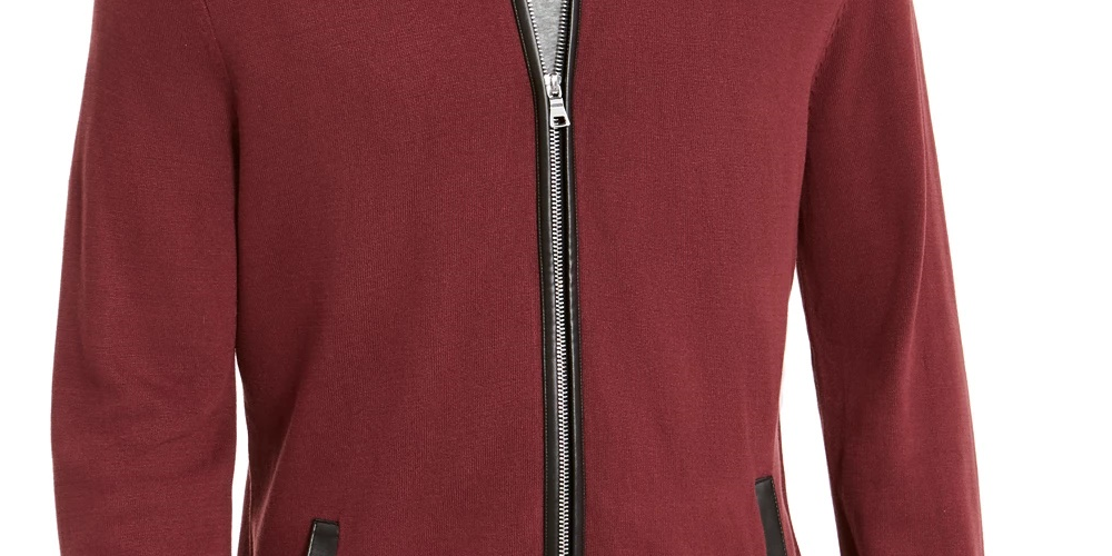 INC International Concepts Men's Zip Front Cardigan Brown Size Small