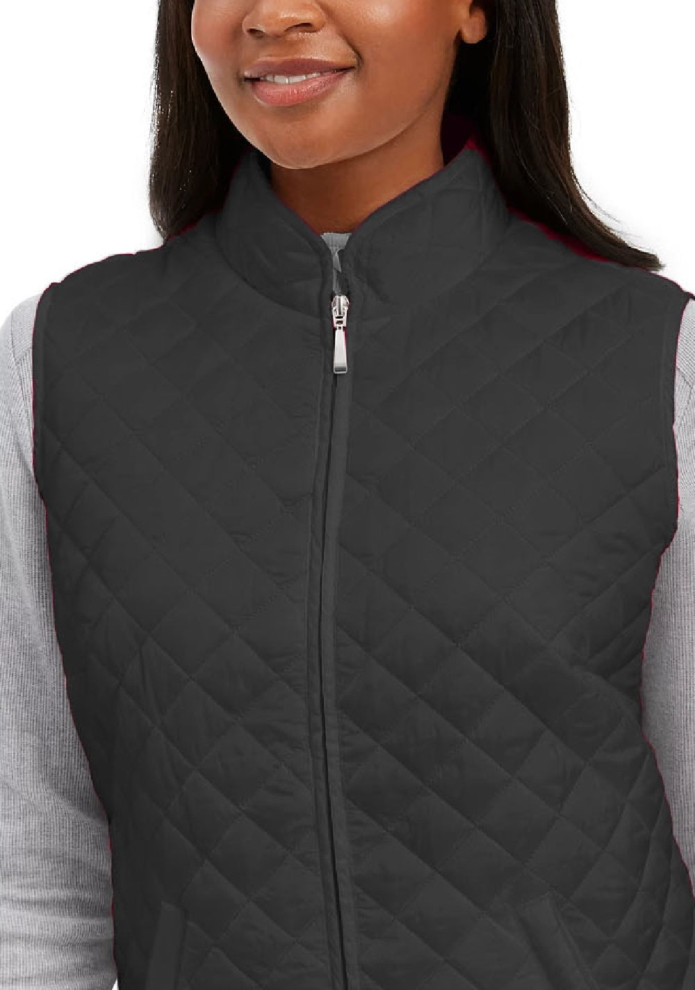 Karen Scott Women's Quilted Puffer Vest Black Size Petite Small