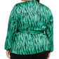 INC International Concepts Women's Plus Size Animal-Print Wrap Top Med Green Size 2X