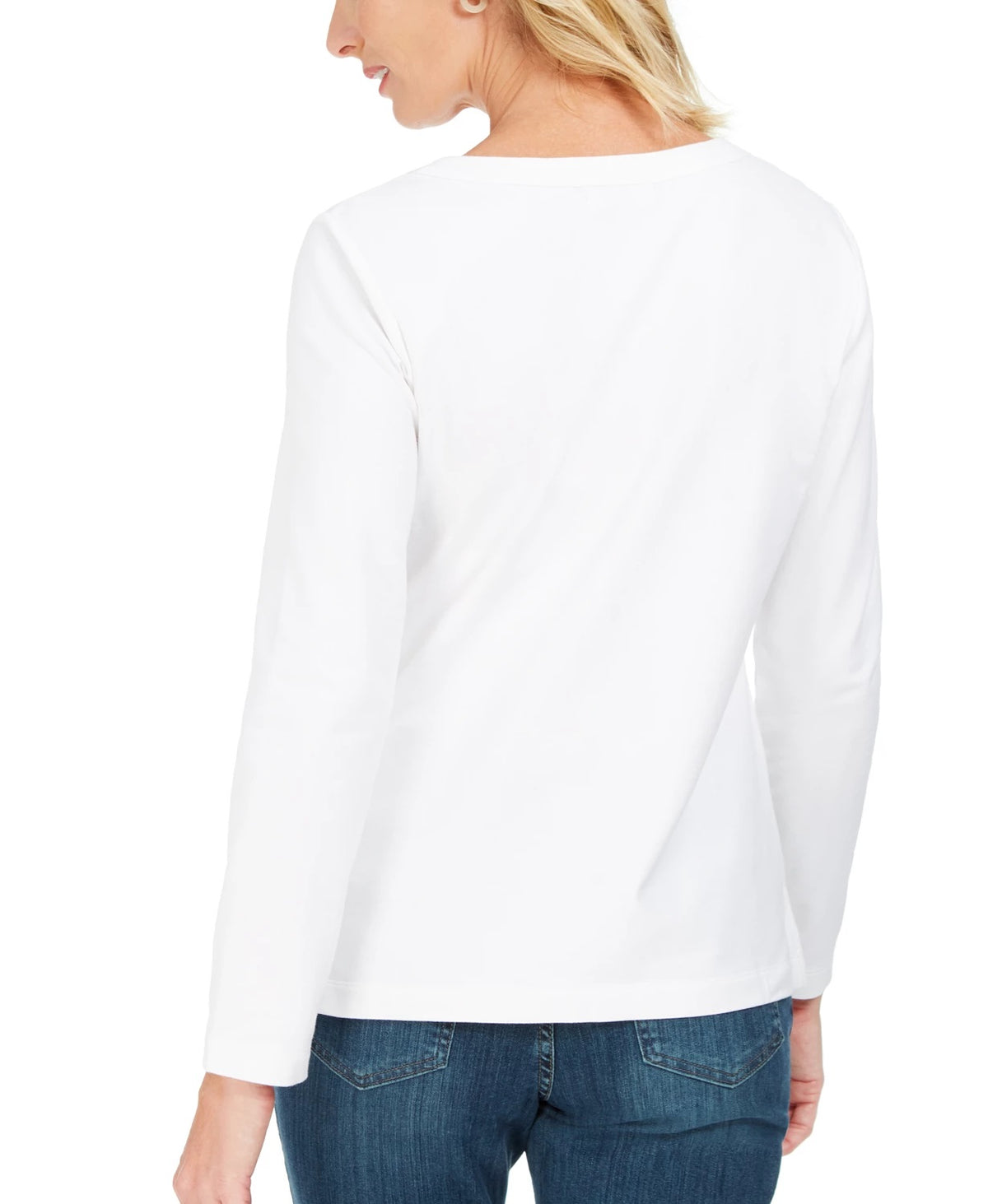 Karen Scott Women's Lace-Up French Terry Sweatshirt White Size X-Small