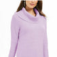 Style & Co Women's Lurex Cowl-Neck Sweater Purple Size Large