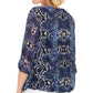 JM Women's  Collection V-Neck Tunic Navy Size Small
