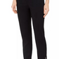 JM Women's Collection Tummy-Control Pull-On Button-Hem Pants Black Size Medium