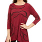 Alfani Women's Petite Printed Swing Top Red Size Petite SM