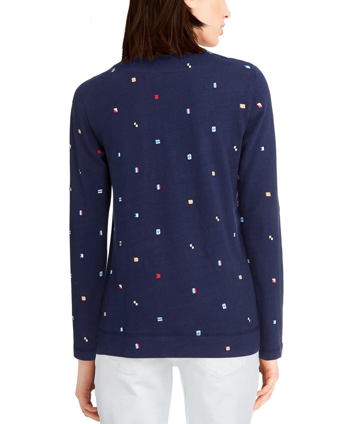 Charter Club Women's Cotton Embroidered Top Blue Size X-Small