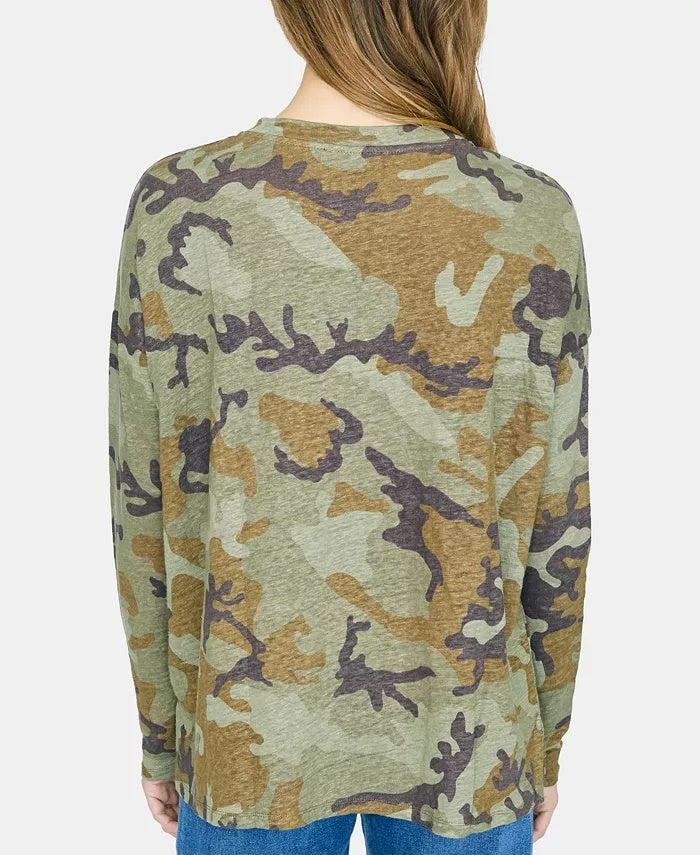 Sanctuary Women's Carlee Camo Tee Mineral Camo Green Size Large