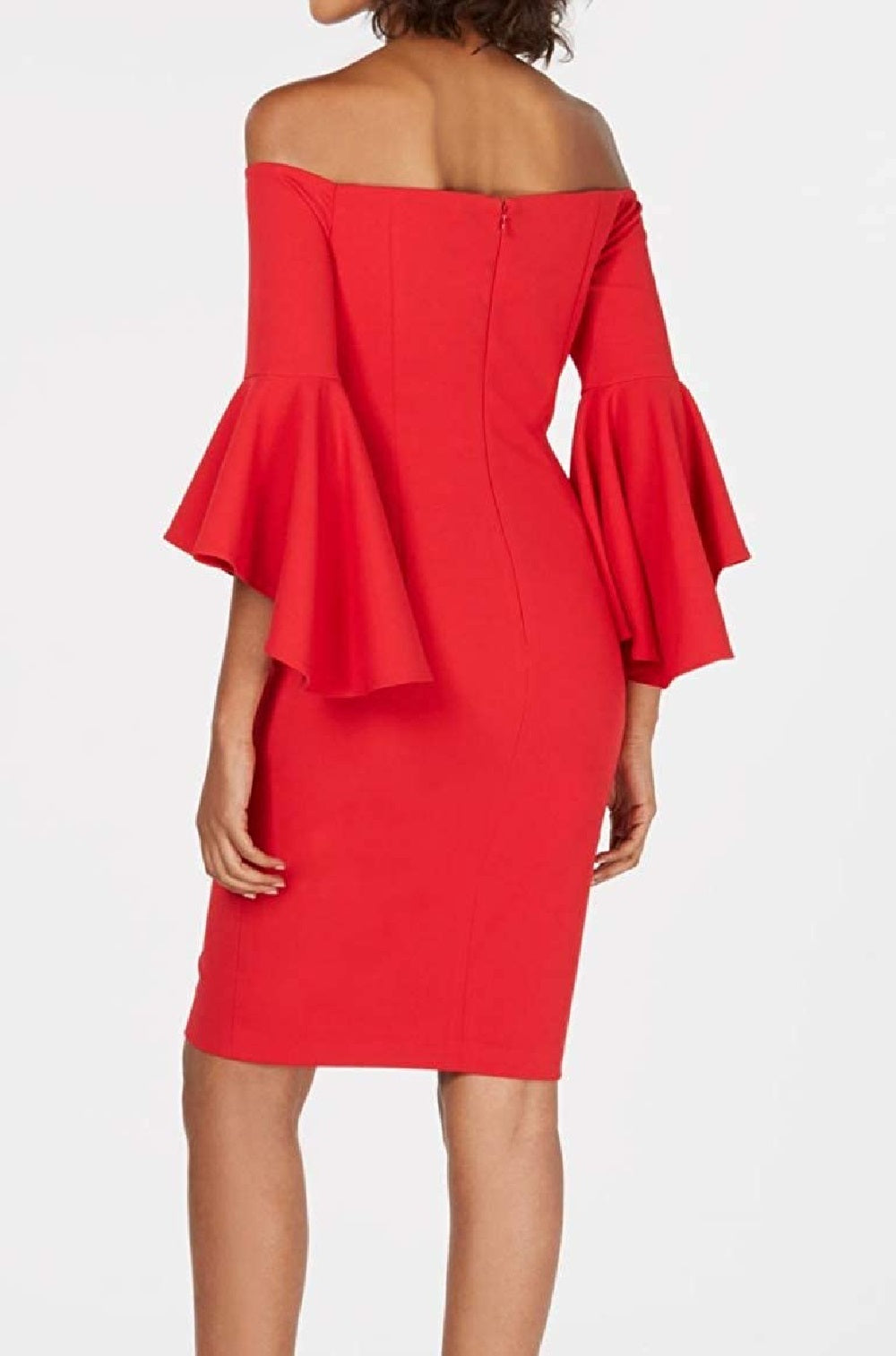 Calvin Klein Women's Petite Off-The-Shoulder Sheath Dress Medium Red Size 4P