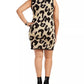Planet Gold Women's Derek Heart Trendy Plus Size Glitter Leopard-Print Bodycon Dress Black Size X-Large