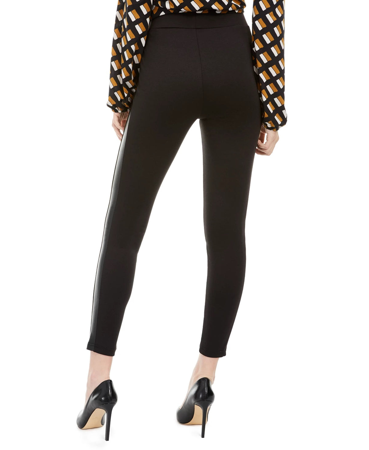 Love Fire Juniors' Pull On Faux Leather Stripe Skinny Pants Black Size Small