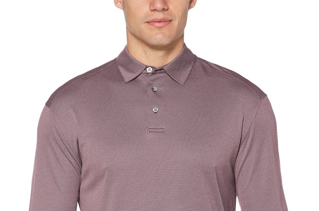 PGA Tour Men's Long-Sleeve Polo Dark Purple Size XX-Large