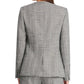 DKNY Women's Plaid Collarless Blazer Gray Size 6
