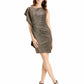 Vince Camuto Women's Metallic Asymmetrical Bodycon Dress Gold Size 8